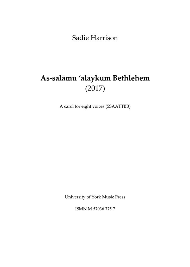 As-Sal?mu ?Alaykum Bethlehem